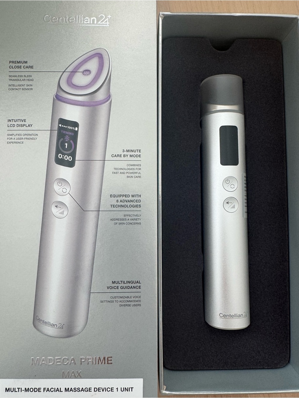 Centellian 24 Madeca Prime Max Portable Facial Massage Device - Silver